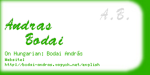 andras bodai business card